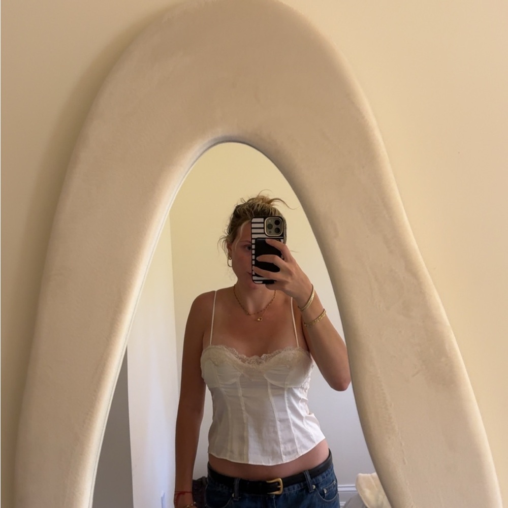 White Lace Trim Top